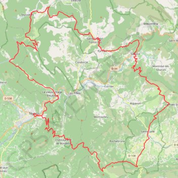 Trace GPS La Drome Provençale - Tour du Pays Nyonsais, itinéraire, parcours