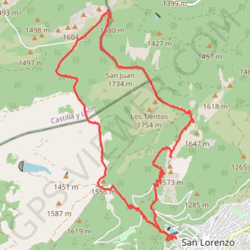 Trace GPS Monte Abantos, San Lorenzo del Escorial, itinéraire, parcours