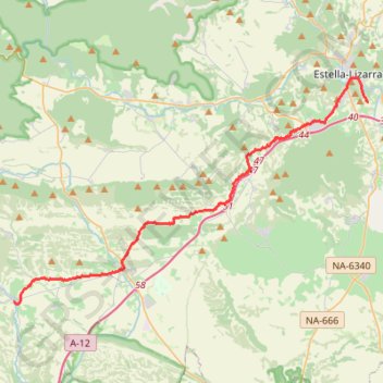 Trace GPS Estella Lizarra - Torres del Rio, itinéraire, parcours