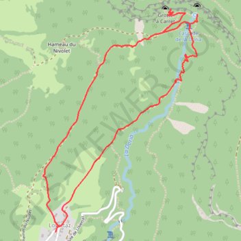 Trace GPS La Grotte à Carret et le Trou de la Doriaz depuis Lovettaz, itinéraire, parcours