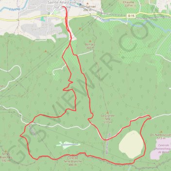 Trace GPS Sainte Anastasie plateau des Thémes, itinéraire, parcours