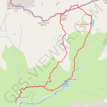 Trace GPS Dents Rouges (Vanoise), itinéraire, parcours