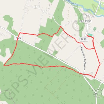 Trace GPS Les Pins sentier de la Forêt, itinéraire, parcours
