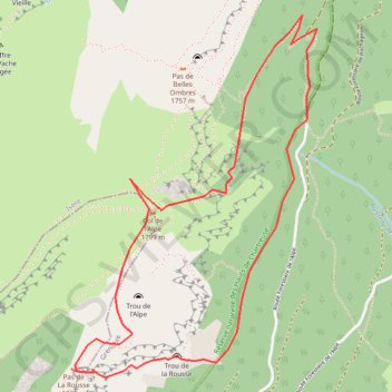 Trace GPS Pas de la Rousse - Col de l'Alpe, itinéraire, parcours