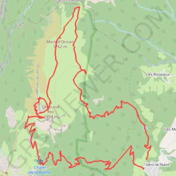 Trace GPS Le Grand Roc depuis Raffort en boucle (Bauges), itinéraire, parcours