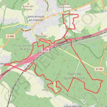 Trace GPS Forêt de Saint-Arnoult, itinéraire, parcours
