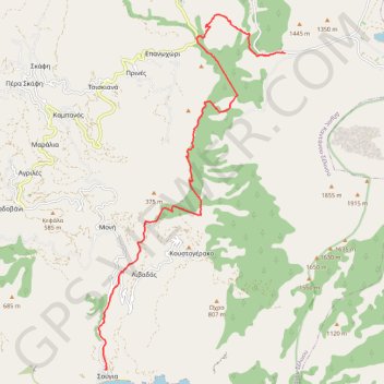 Trace GPS Les gorges d'Agria Irini, itinéraire, parcours