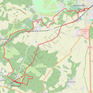 Trace GPS Longue randonnée en forêt de Rambouillet (78), itinéraire, parcours