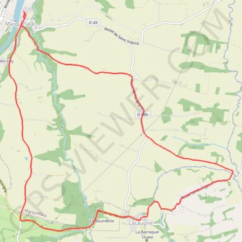Trace GPS De Marquefave à Lacaugne, itinéraire, parcours