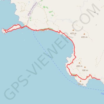 Trace GPS Paléochora à Elafonissi, itinéraire, parcours