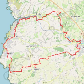 Trace GPS Ploumoguer - Lampaul, itinéraire, parcours