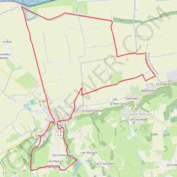 Trace GPS Baie du Mont-Saint-Michel - Circuit des Digues, itinéraire, parcours