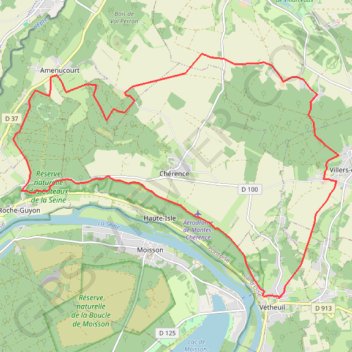 Trace GPS Vétheuil - La Roche-Guyon, itinéraire, parcours
