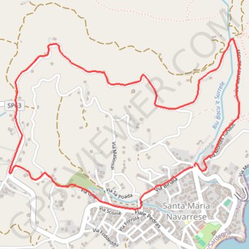 Trace GPS Boucle panoramique Santa Maria Navarrese, itinéraire, parcours