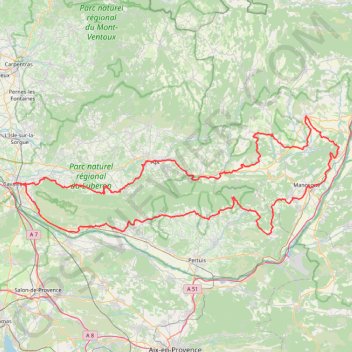 Trace GPS Le Luberon à vélo, itinéraire, parcours