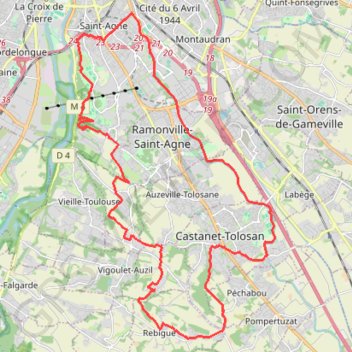 Trace GPS Des coteaux au Canal du Midi, itinéraire, parcours