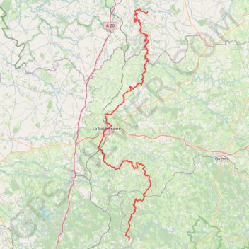 Trace GPS GR654 De Dampierre (Indre) à Virareix (Haute-Vienne), itinéraire, parcours