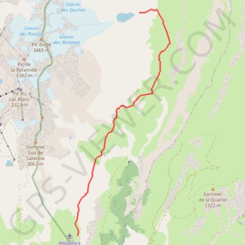 Trace GPS Sarenne Lac des Quirlies, itinéraire, parcours