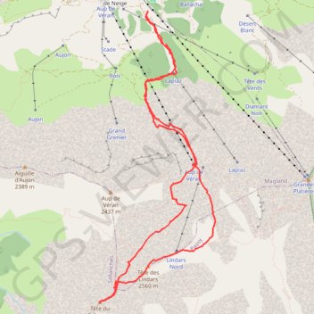 Trace GPS Tête du Colonney, itinéraire, parcours