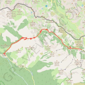 Trace GPS 1. Isola - Isola 2000 100% routier 15km, itinéraire, parcours