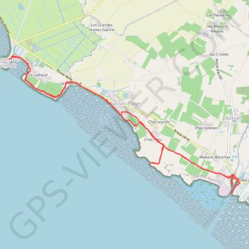 Trace GPS TALMONT-LES MONARDS par la côte, itinéraire, parcours