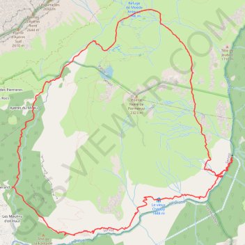 Trace GPS Tour sauvage de Pormenaz, itinéraire, parcours