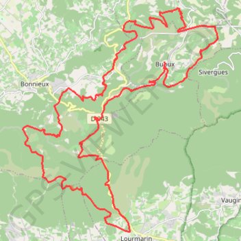 Trace GPS Buoux - Lourmarin, itinéraire, parcours