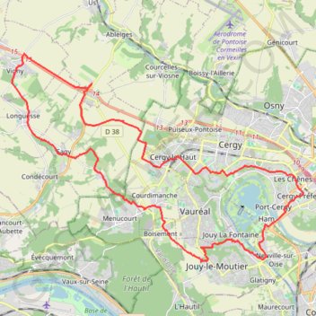 Trace GPS Cergy-Vigny, itinéraire, parcours