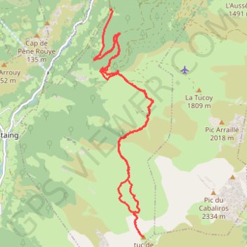Trace GPS Le Tuc de Labasse par Sireix, itinéraire, parcours