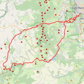Trace GPS Auvergne longue, itinéraire, parcours
