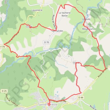 Trace GPS Sainte Féréole - La Vacherie, itinéraire, parcours