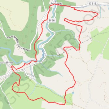 Trace GPS Moulibez - Castelmus, itinéraire, parcours
