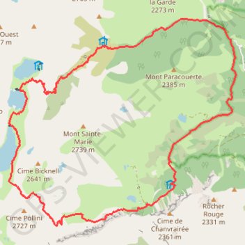Trace GPS Tour du Mont Sainte-Marie, itinéraire, parcours