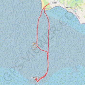 Trace GPS Traversée Baie du Mont Saint Michel, itinéraire, parcours