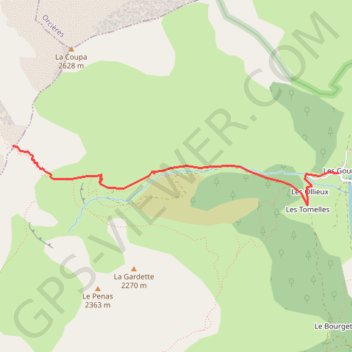 Trace GPS Col de la Coupa, itinéraire, parcours