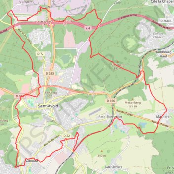 Trace GPS Balade autour de Saint Avold, itinéraire, parcours