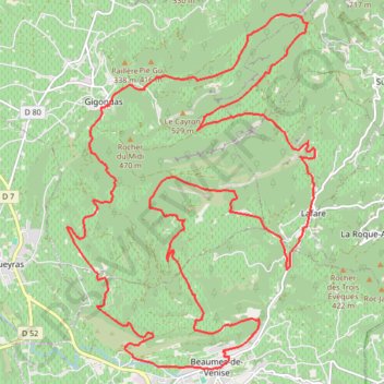 Trace GPS Dentelles Sarrazines - Gigondas, itinéraire, parcours
