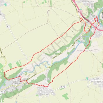 Trace GPS Les coteaux de la Couze Chambon Version 2, itinéraire, parcours