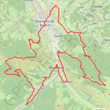 Trace GPS Beaudean - le monne - bagnères - col de lheris - beaudean, itinéraire, parcours