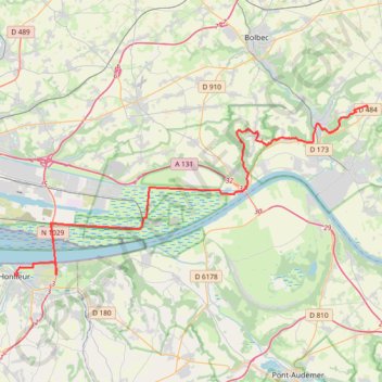 Trace GPS La Frenaye - Honfleur, itinéraire, parcours