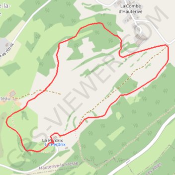 Trace GPS La Perdrix - Hauterive-la-Fresse, itinéraire, parcours