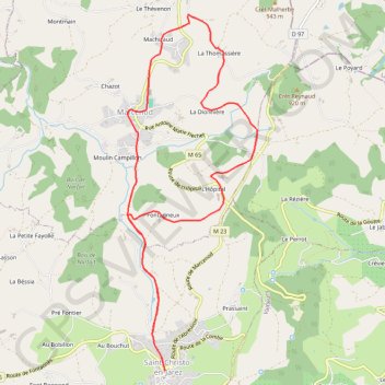 Trace GPS Saint-Christo-en-Jarez - Marcenod - L'Hôpital, itinéraire, parcours