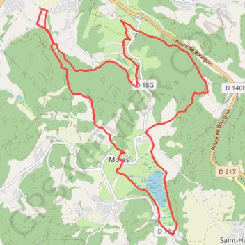 Trace GPS Villemoirieu lac de moras, itinéraire, parcours