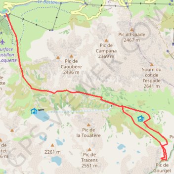 Trace GPS Pic de Gourguet, itinéraire, parcours