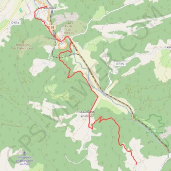 Trace GPS Grande Traversée des PréAlpes : Luc-en-Diois - Haut-Charens, itinéraire, parcours
