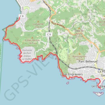 Trace GPS De Bandol à Saint Cyr, itinéraire, parcours