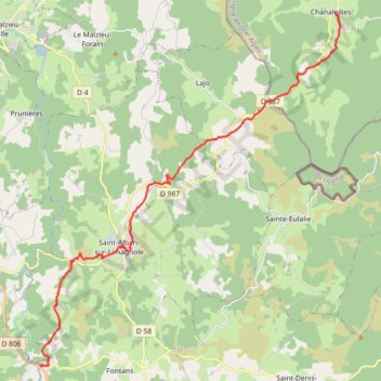Trace GPS Chanaleilles - Les Estrets, itinéraire, parcours