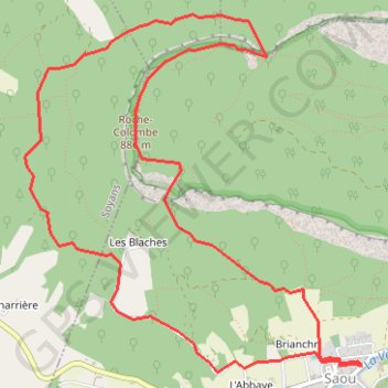 Trace GPS Rochecolombe, itinéraire, parcours