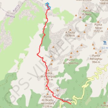 Trace GPS Bavella Asinau, itinéraire, parcours