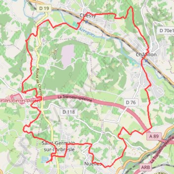 Trace GPS Saint Germain sur l'Arbresle (69), itinéraire, parcours